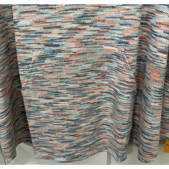 Ruby Rd. Tunic Top Keyhole Orange Blue Space Dye Pullover Women's Plus 3X Pocket - Picture 6 of 7